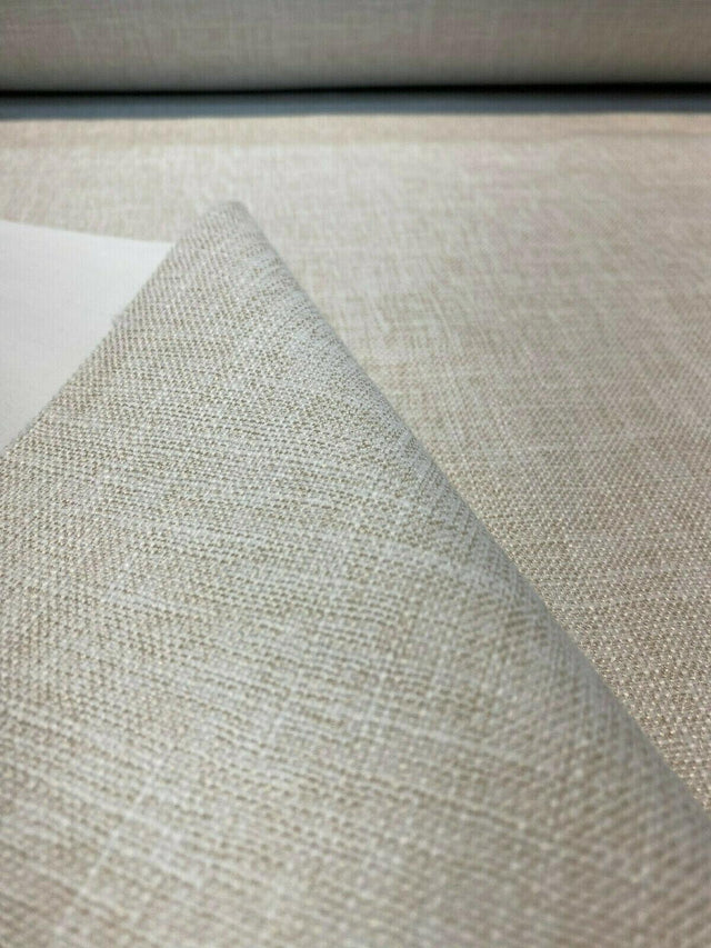 Motion Linen Blackout Polyester Fabric - Pebble Husk Cream, 55" Width (1 Yard)