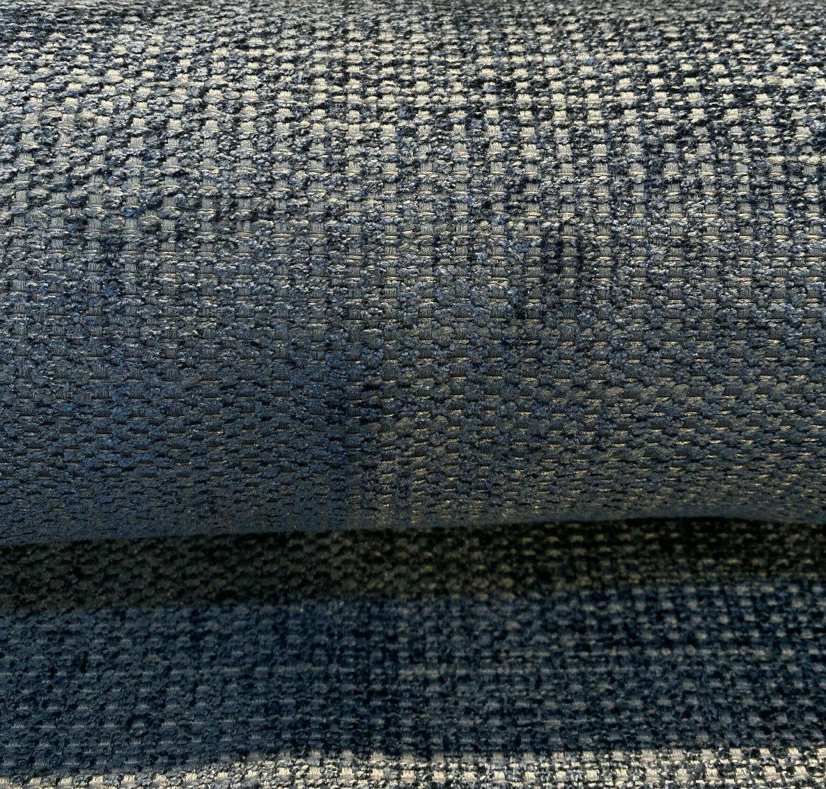 Etcetera Night Soft Chenille Upholstery Fabric - Ultra Marine Dark Blue Grey, 54" Width (1 Yard)
