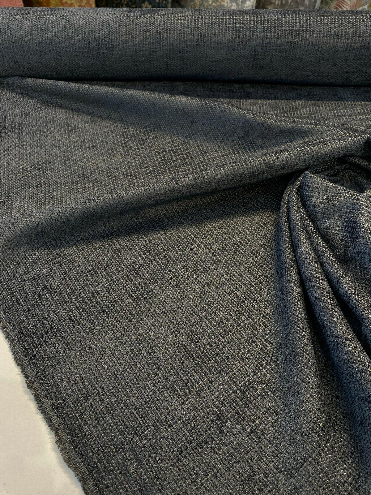Etcetera Night Soft Chenille Upholstery Fabric - Ultra Marine Dark Blue Grey, 54" Width (1 Yard)
