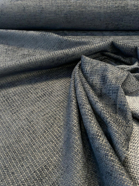 Etcetera Night Soft Chenille Upholstery Fabric - Ultra Marine Dark Blue Grey, 54" Width (1 Yard)