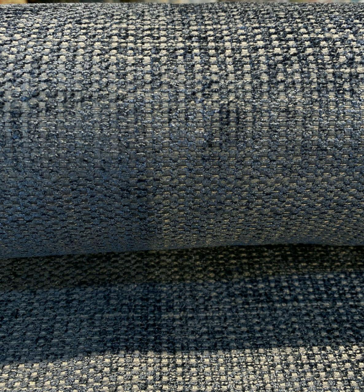 Etcetera Night Soft Chenille Upholstery Fabric - Ultra Marine Dark Blue Grey, 54" Width (1 Yard)
