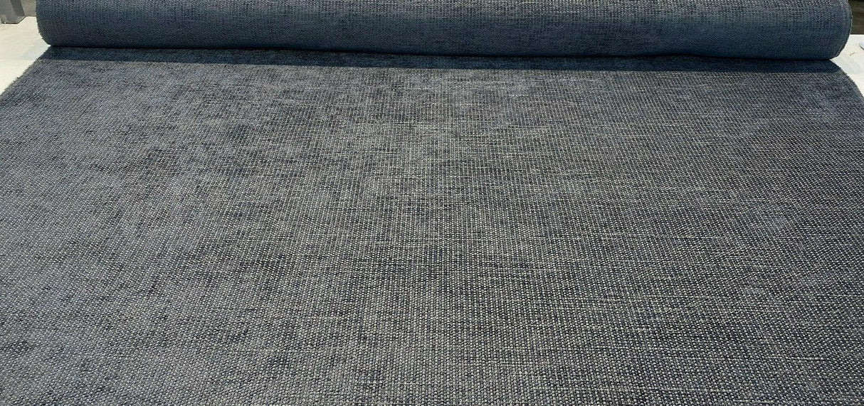 Etcetera Night Soft Chenille Upholstery Fabric - Ultra Marine Dark Blue Grey, 54" Width (1 Yard)