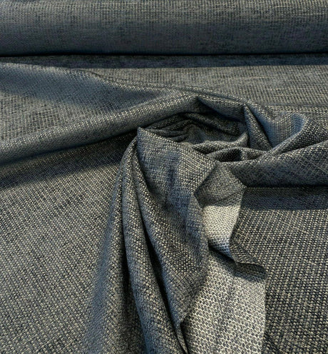 Etcetera Night Soft Chenille Upholstery Fabric - Ultra Marine Dark Blue Grey, 54" Width (1 Yard)