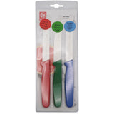 Icel Color Coded Serrated Steak Knife Set, 4" Blade - Set of 3