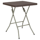 Emma and Oliver 1.95-Foot Square Rattan Plastic Folding Table
