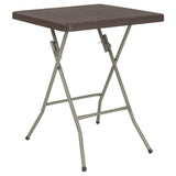 Emma and Oliver 1.95-Foot Square Rattan Plastic Folding Table