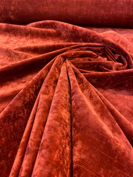 Newbury Velveteen Polyester Fabric - Ruby Red, Backed, 58" Width (1 Yard)