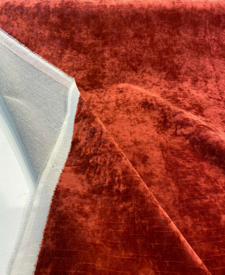 Newbury Velveteen Polyester Fabric - Ruby Red, Backed, 58" Width (1 Yard)