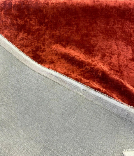 Newbury Velveteen Polyester Fabric - Ruby Red, Backed, 58" Width (1 Yard)