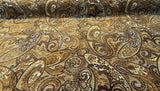 Fairchild Chenille Upholstery Fabric - Chocolate Teal Paisley, 57" Width (1 Yard)