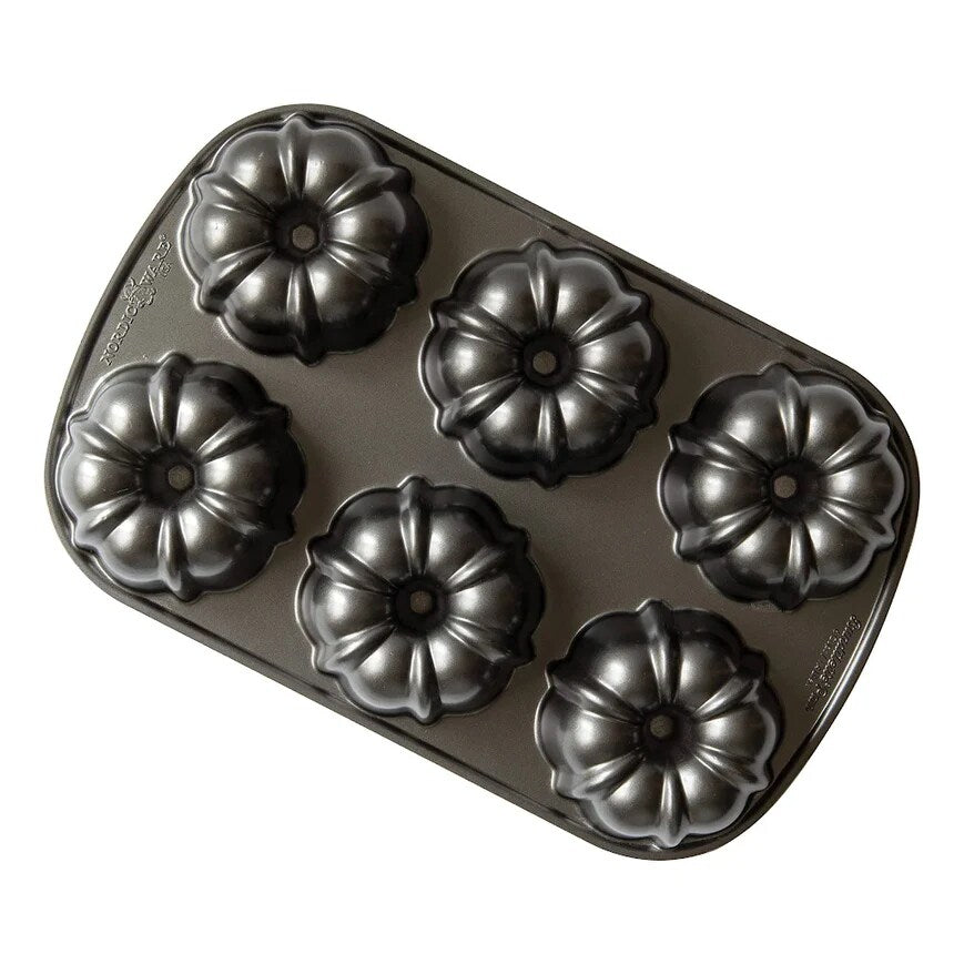 Nordic Ware Bundtlette Pan Silver, 2" x 8.63" x 13"