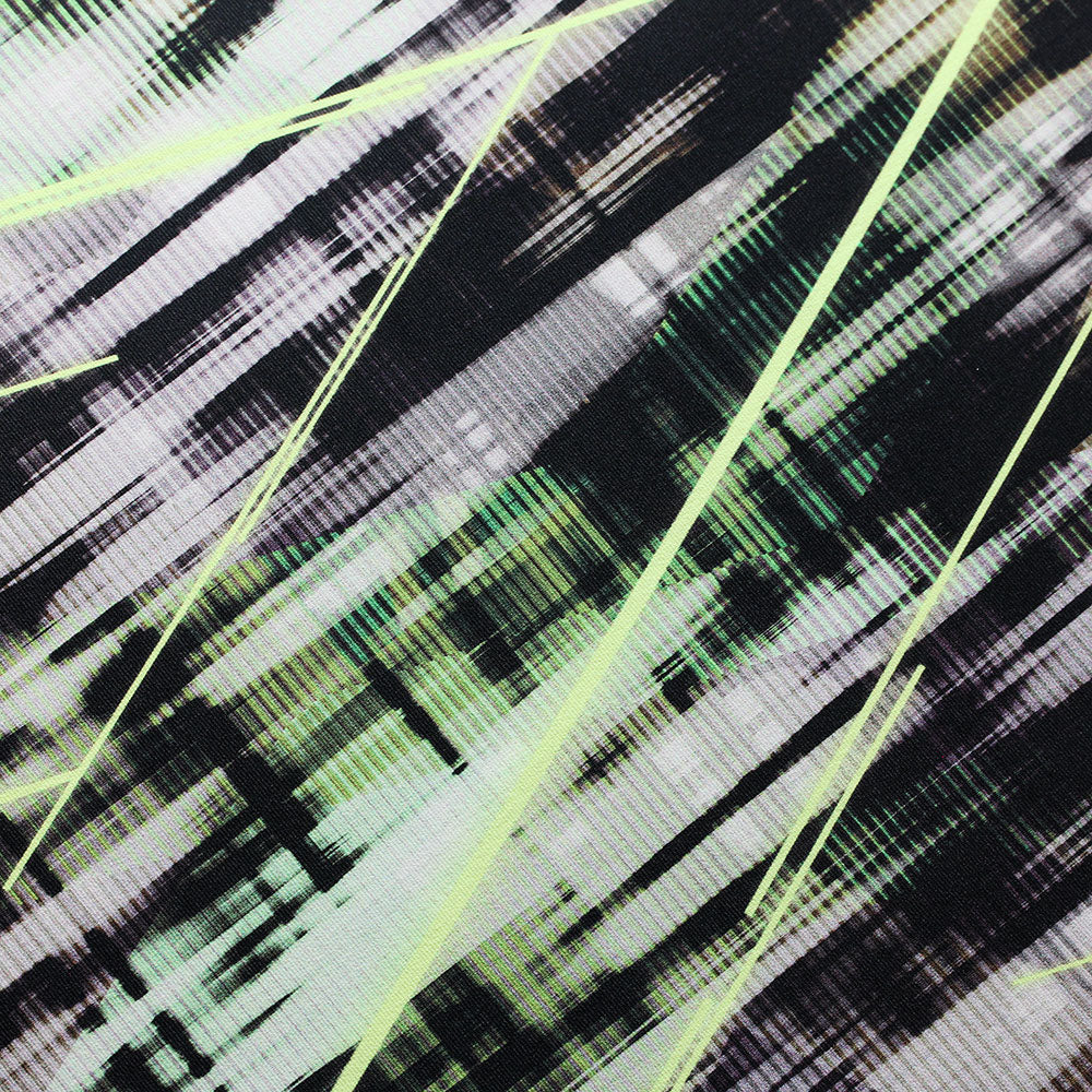 BZ Digital Maxxi Nylon Spandex Fabric - Black-Orange, Black-Pink, Black-Green, Geometric, Abstract, Line Prints, 60" Width (1 Yard)