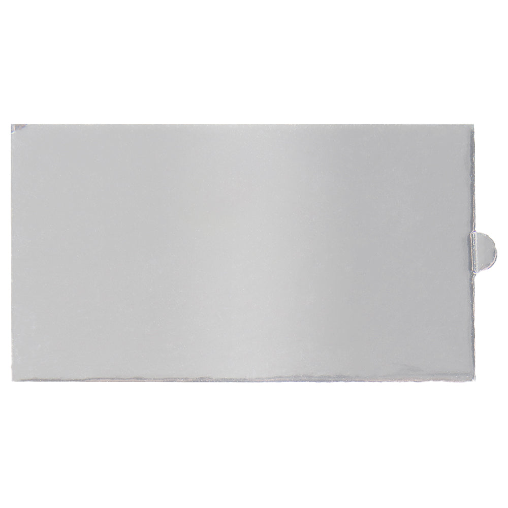 O'Creme Silver Rectangular Mini Board with Tab, 4" x 2.3" - Pack of 100