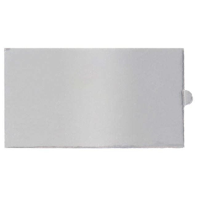 O'Creme Silver Rectangular Mini Board with Tab, 4" x 2.3" - Pack of 100