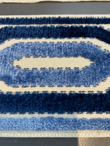 Fabricut Blue Velvet Embroidery Trim Tape - Blue, Navy, Light Blue, Off White / Ivory, 3.50" Width (1 Yard)