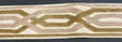Fabricut Velvet Embroidery Trim Tape - Beige, Gold Off White / Ivory, 3.5" Width (1 Yard)