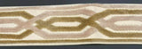 Fabricut Velvet Embroidery Trim Tape - Beige, Gold Off White / Ivory, 3.5" Width (1 Yard)