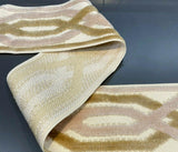 Fabricut Velvet Embroidery Trim Tape - Beige, Gold Off White / Ivory, 3.5" Width (1 Yard)