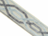 Opal Viscose Polyester Trim Tape Fabric - Light Blue, Grey, Taupe/Tan, 3.50" Width (1 Yard)
