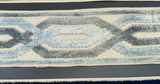 Opal Viscose Polyester Trim Tape Fabric - Light Blue, Grey, Taupe/Tan, 3.50" Width (1 Yard)