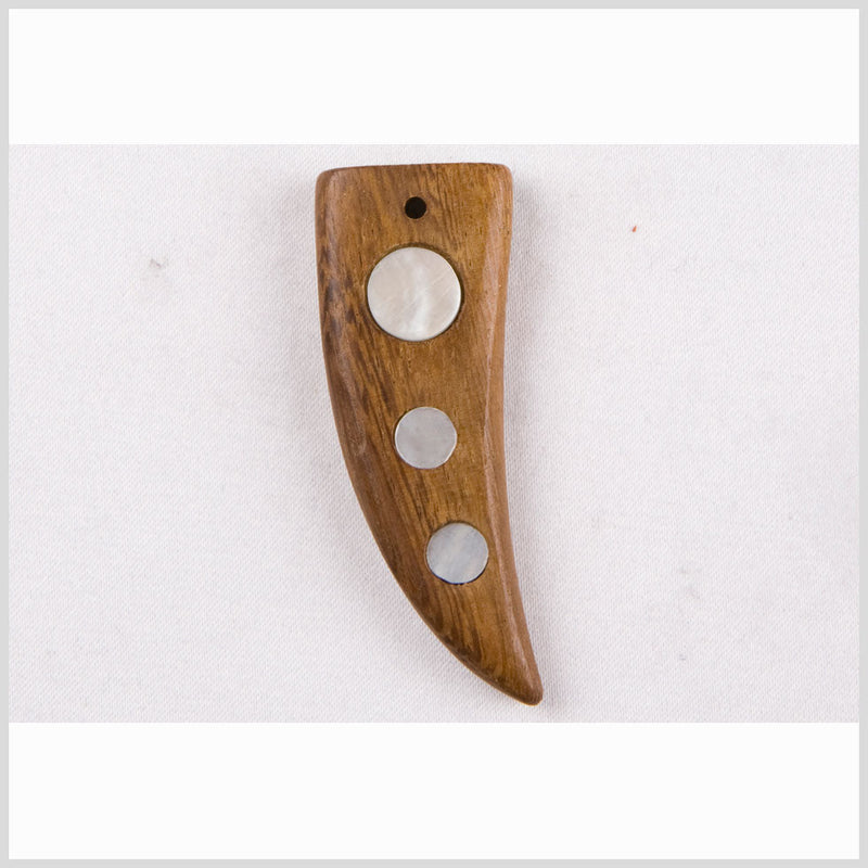 2" Brown Wood Pendant