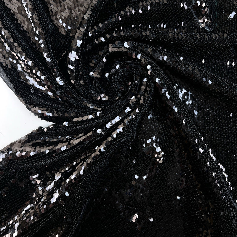 Black Polyamide Crepe Sequins