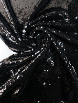 Black Polyamide Crepe Sequins
