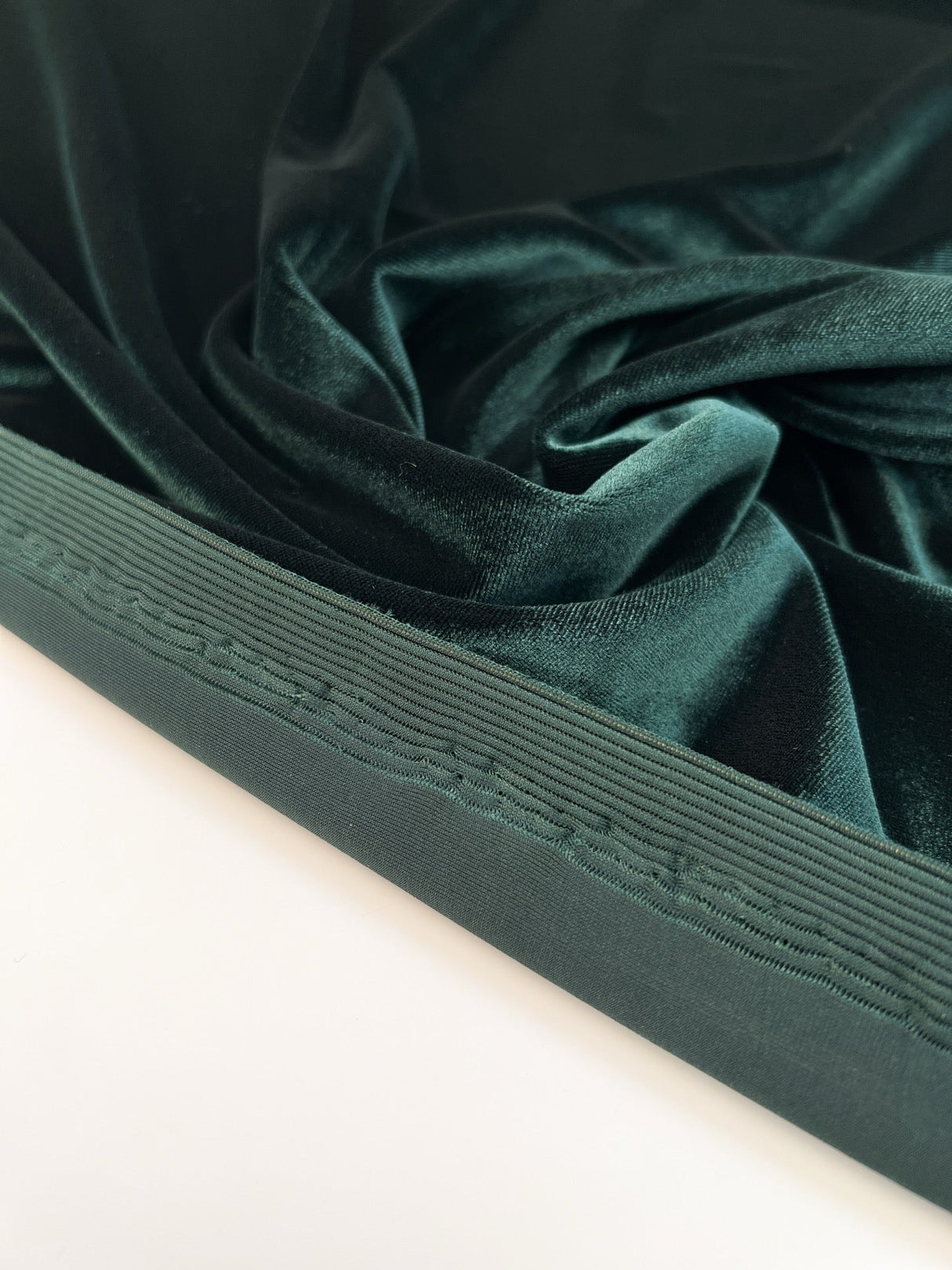Green Velour Knitted Fabric