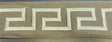 Embroidery Charcoal Greek Key Trim Tape - Silver Embroidery On Charcoal Base, 2.1" Width (1 Yard)