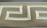 Embroidery Charcoal Greek Key Trim Tape - Silver Embroidery On Charcoal Base, 2.1" Width (1 Yard)