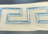 Embroidery Ivory Silver Greek Key Trim Tape - Ivory With Silver Embroidery, 2.1" Width (1 Yard)