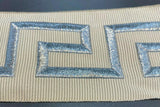 Embroidery Ivory Silver Greek Key Trim Tape - Ivory With Silver Embroidery, 2.1" Width (1 Yard)