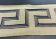 Embroidery Taupe Gray Greek Key Trim Tape - Taupe And Beige Greek Key, 2.1" Width (1 Yard)