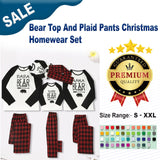 Bear Top And Plaid Pants Christmas Homewear Set