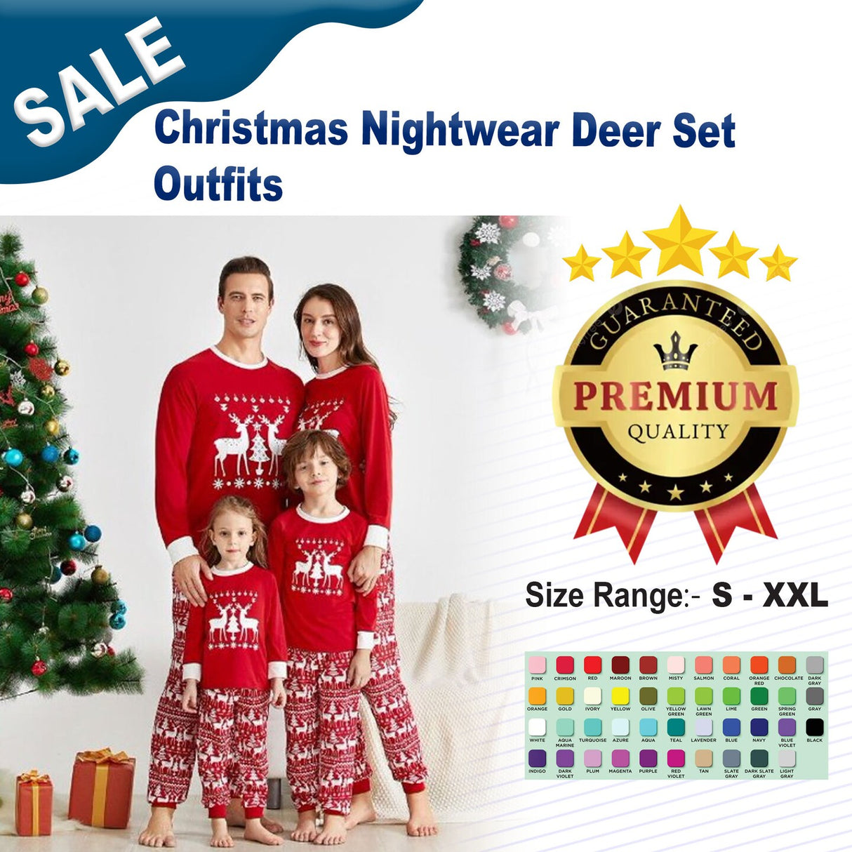 Christmas Nightwear Deer Set Outfits