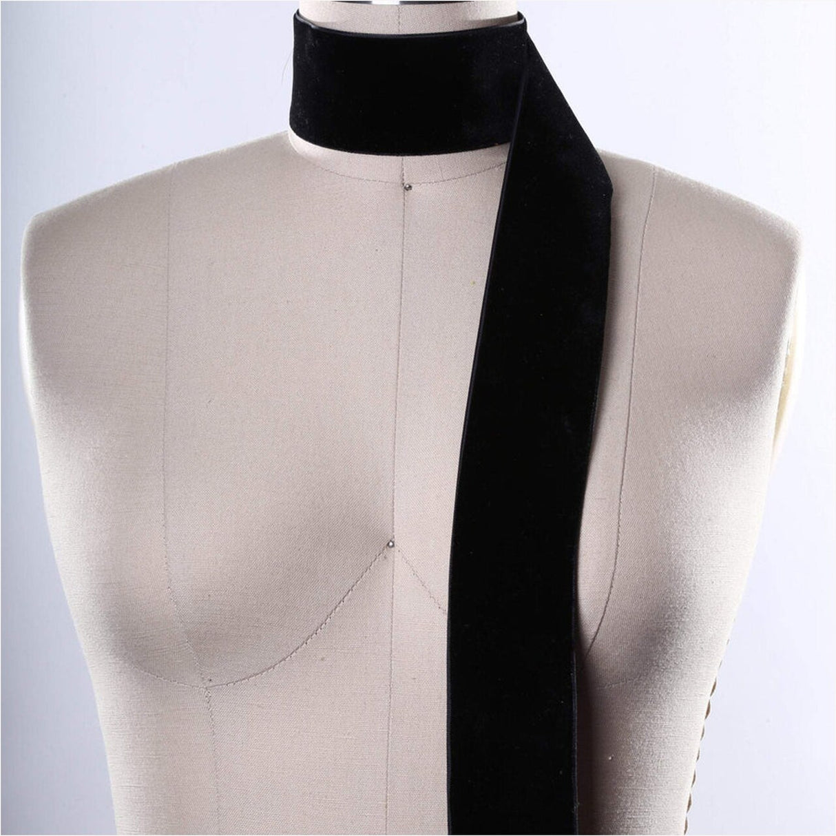 2 Yards Black Velvet Ribbon 5/8" Single Sided Thick Trim for Gowns & Accessories