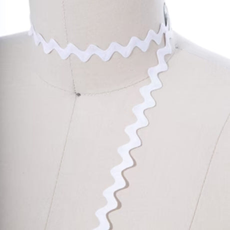 3 Yards White Mini Ric Rac Ribbon Trim Soft Pliable Zigzag for Sewing & Crafts