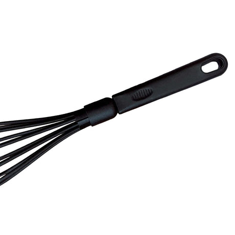 12" Nylon Piano Wire Whisk Black Flexible Design