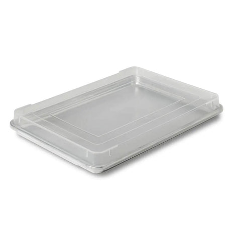 18" x 13" x 1" Half Size Sheet Pan Cover Clear Polypropylene Snap On Airtight Lid