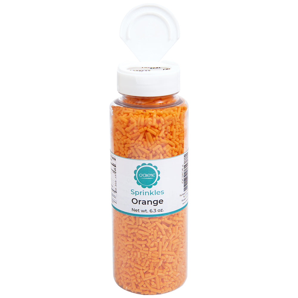 O'Creme Orange Sprinkles, 6.3 oz.