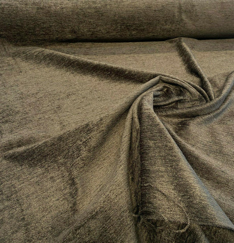Soft Cuddle Chenille Acrylic Polyester Fabric - Espresso Brown Cuddle Pattern, 54" Width (1 Yard)