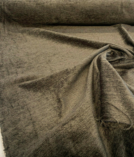 Soft Cuddle Chenille Acrylic Polyester Fabric - Espresso Brown Cuddle Pattern, 54" Width (1 Yard)