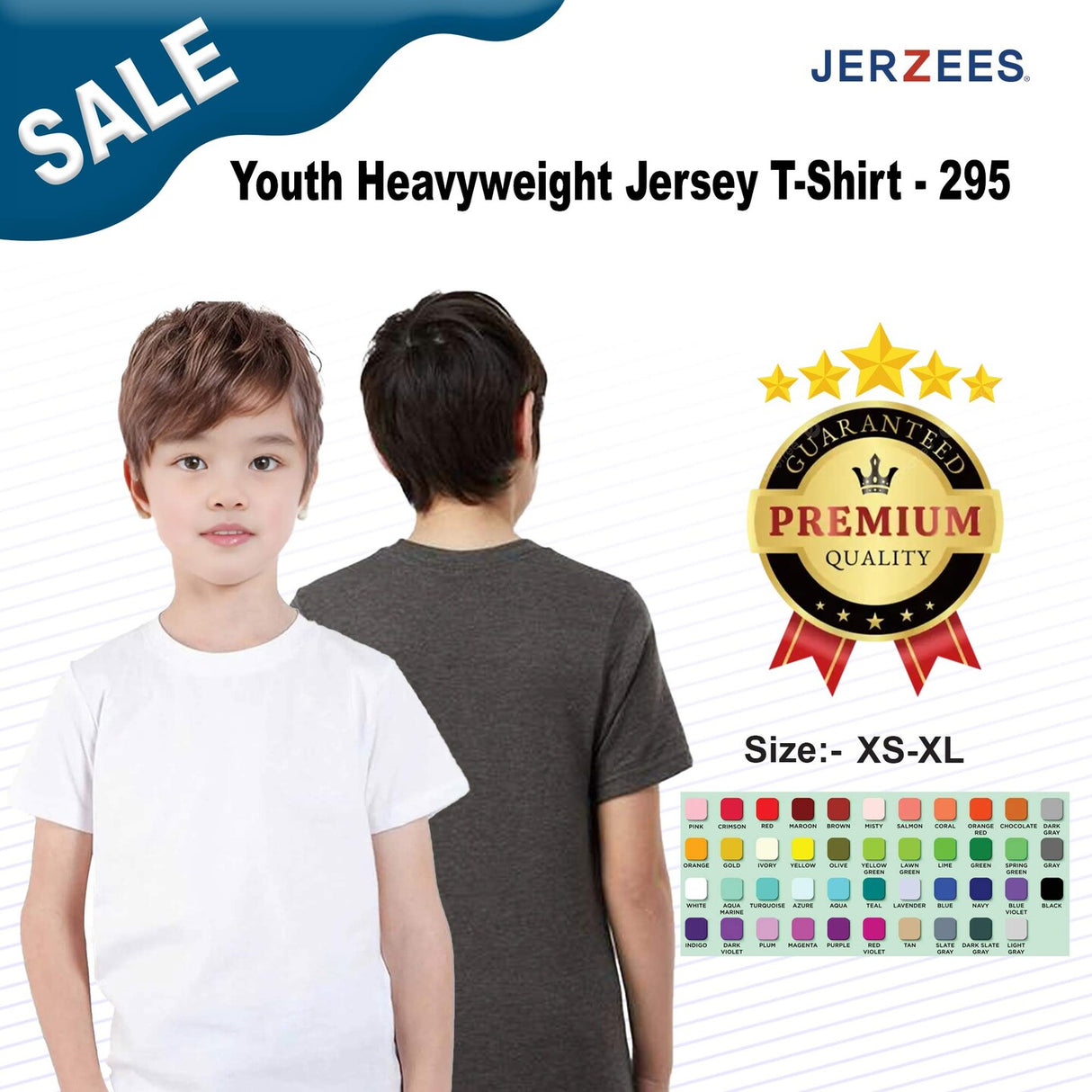 Tultex® Youth Heavyweight Crewneck Jersey Short Sleeve T-Shirt