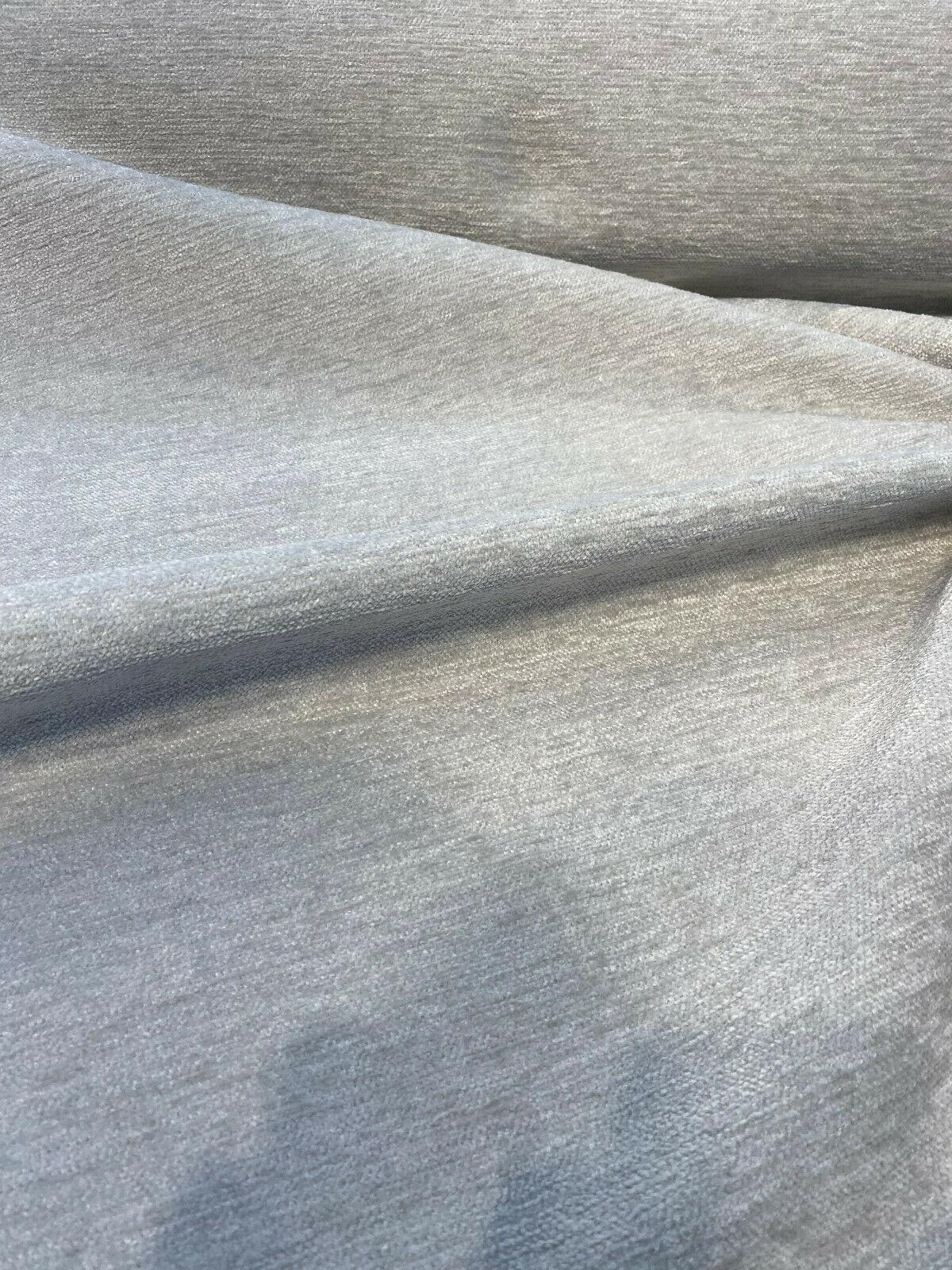 Soft Cuddle Chenille Upholstery Fabric - Silver Shark, 54" Width (1 Yard)