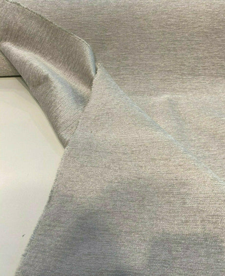 Soft Cuddle Chenille Upholstery Fabric - Silver Shark, 54" Width (1 Yard)