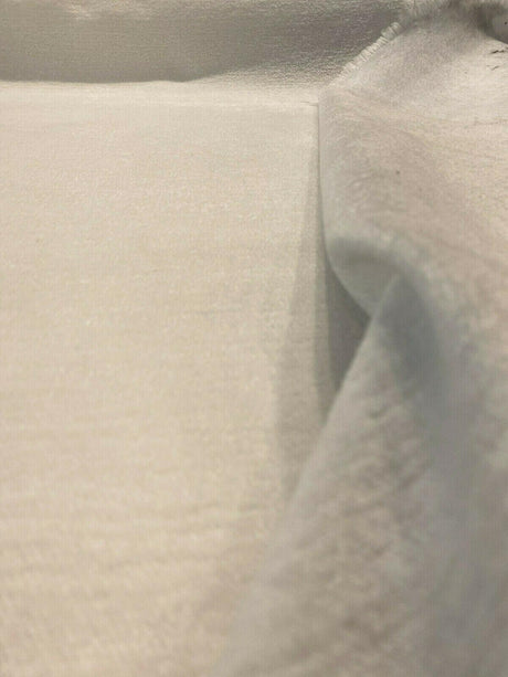 Soft Cuddle Chenille Acrylic Polyester Fabric - Optic White Cuddle Pattern, 54" Width (1 Yard)
