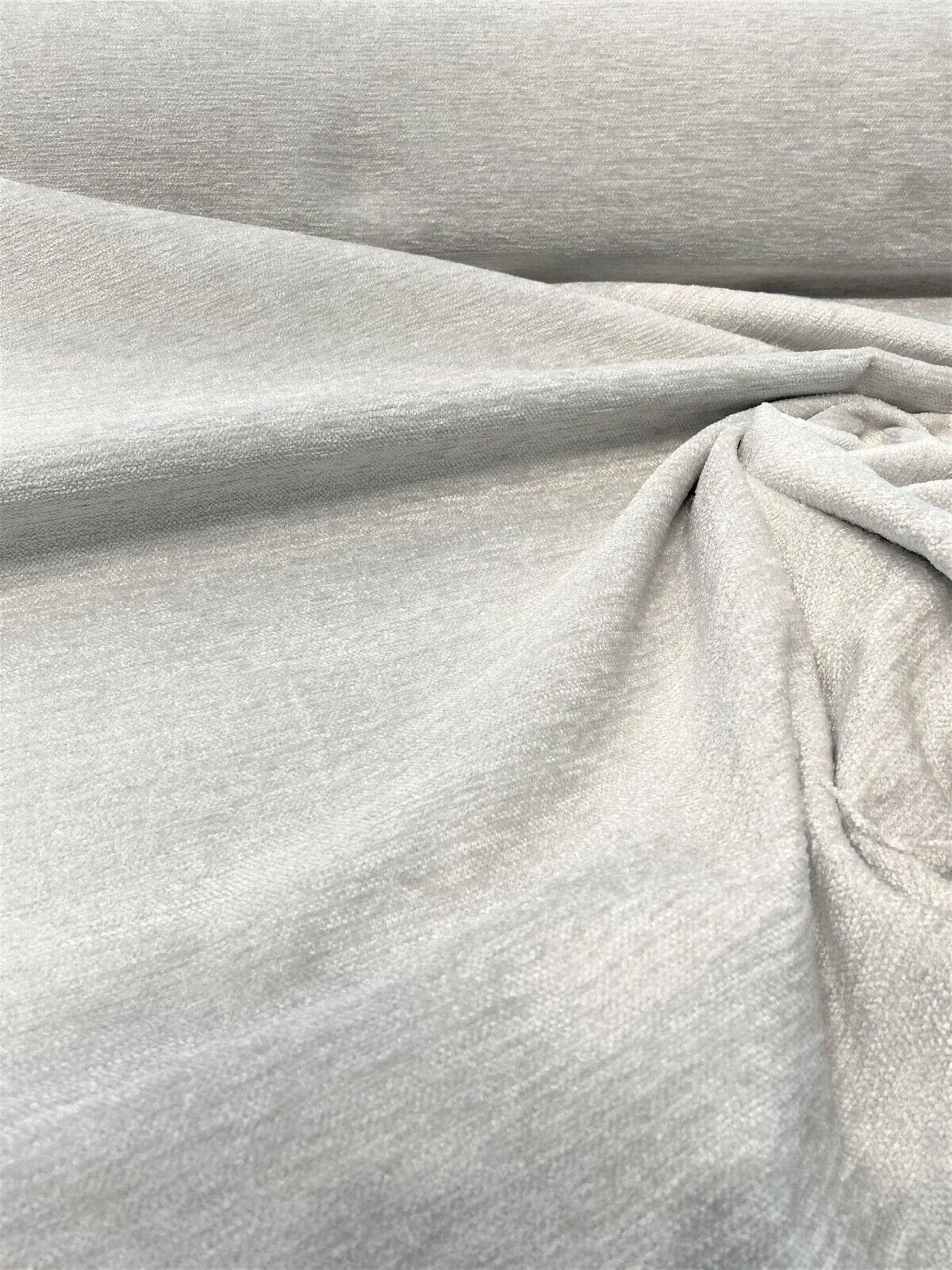 Soft Cuddle Chenille Acrylic Polyester Fabric - Optic White Cuddle Pattern, 54" Width (1 Yard)