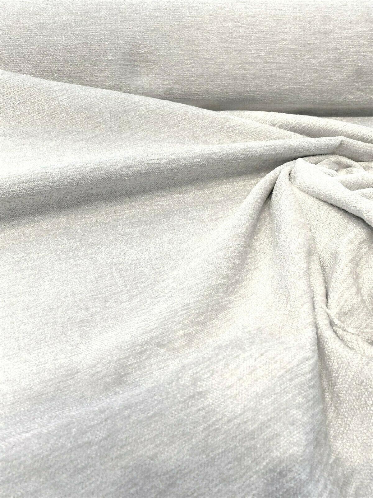 Soft Cuddle Chenille Acrylic Polyester Fabric - Optic White Cuddle Pattern, 54" Width (1 Yard)