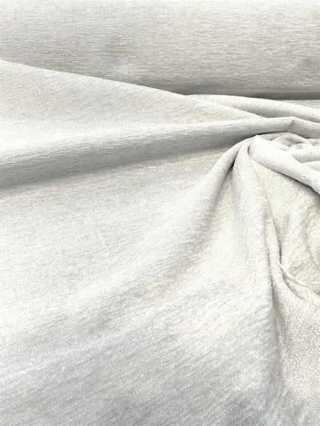 Soft Cuddle Chenille Acrylic Polyester Fabric - Optic White Cuddle Pattern, 54" Width (1 Yard)
