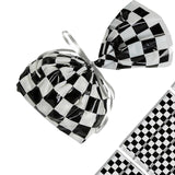 5" x 11 1/2" Black and White Checkered Cellophane Bags - 12 Pc.